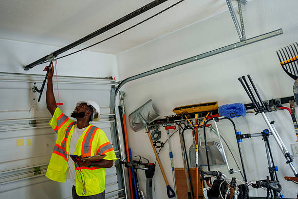 Professional Garage Door Panel Replacement technician working in Luck, WI